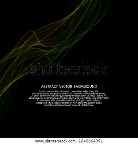  colored neon wave. Abstract vector lines. presentation template