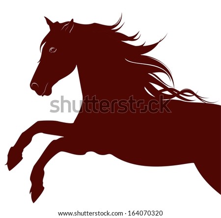 horse in motion, illustration, vector