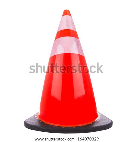 Traffic cone over white background.