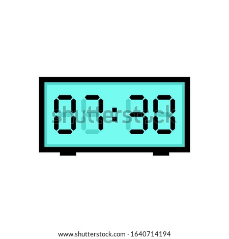 Digital alarm clock displaying 7:30. Clipart image isolated on white background