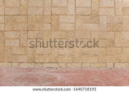 Selective focus brick wall with random pattern 