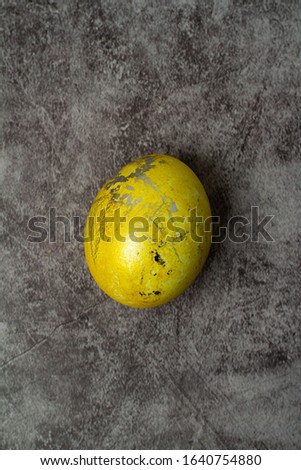 yellow easter egg close up