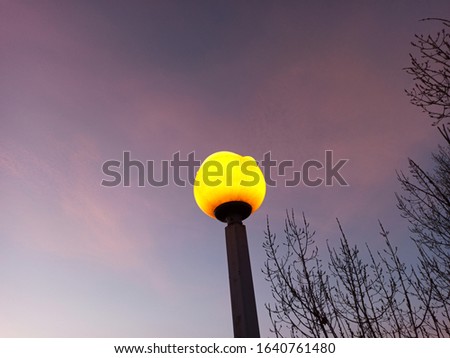 Beautiful lantern against the evening sky