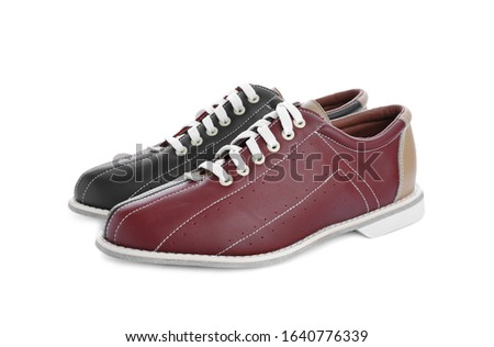 Pair of bowling shoes isolated on white