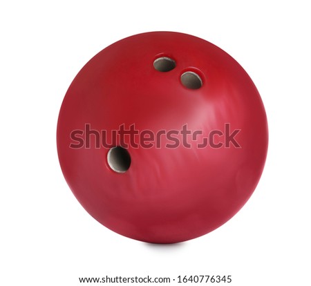 Modern red bowling ball isolated on white