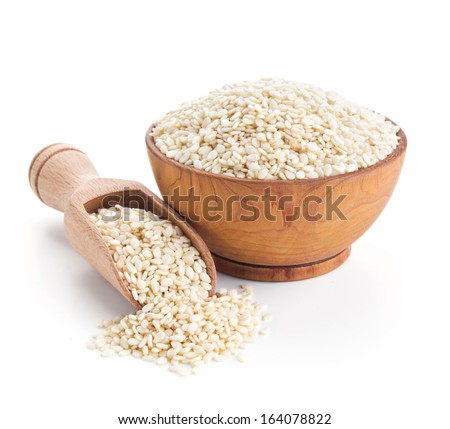 sesame seeds isolated on white background Royalty-Free Stock Photo #164078822