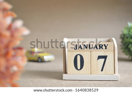 January 7, Date design in natural concept.