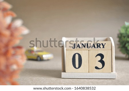 January 3, Date design in natural concept.