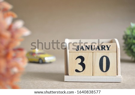 January 30, Date design in natural concept.