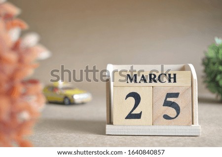 March 25, Date design in natural concept.