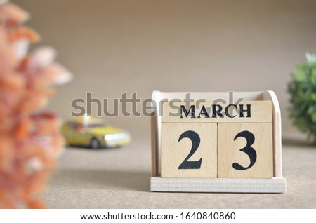 March 23, Date design in natural concept.