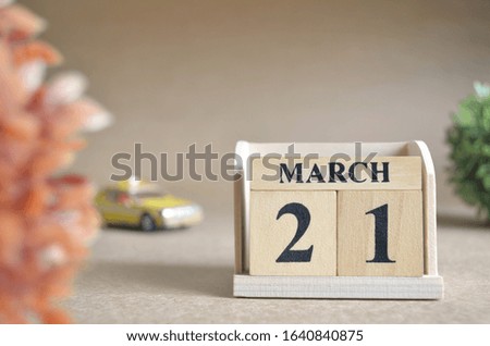 March 21, Date design in natural concept.