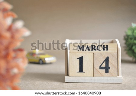 March 14, Date design in natural concept.