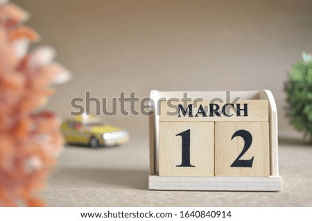 March 12, Date design in natural concept.