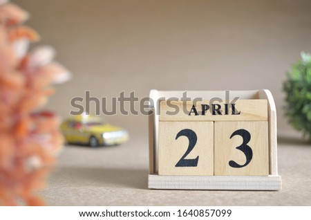 April 23, Date design in natural concept.