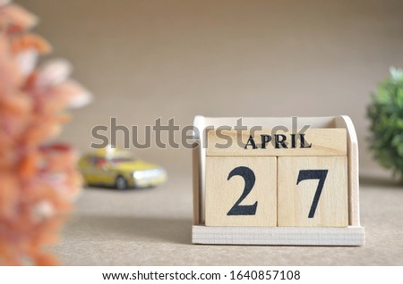 April 27, Date design in natural concept.