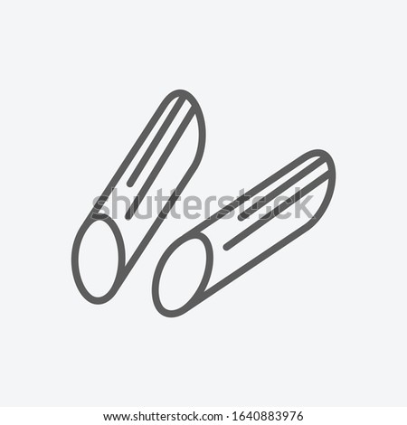 Penne pasta shape icon line symbol. Isolated vector illustration of icon sign concept for your web site mobile app logo UI design.