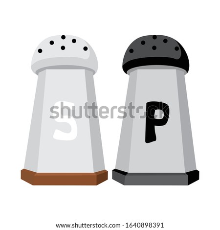 Simple Vector Design of a Salt Shaker in Brown, Black and White