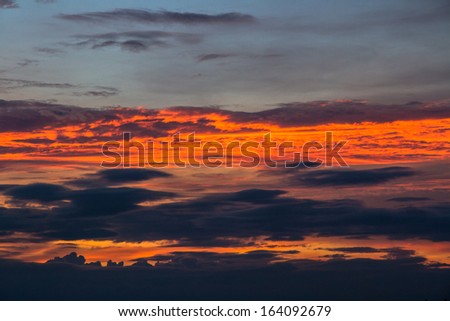 Cloud and golden light in twilight time 
