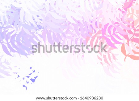 Light Pink, Yellow vector elegant background with leaves. Blurred decorative design in Indian style with leaves. Brand new design for your business.