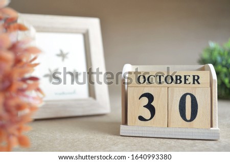 October 30, Date design in natural concept.