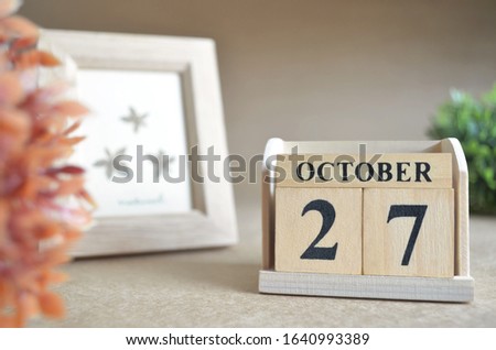 October 27, Date design in natural concept.