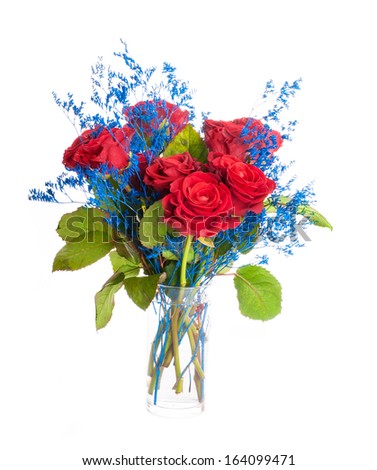 A bouquet of red roses, floral background