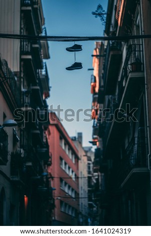 shoes on wire in barcelona streets