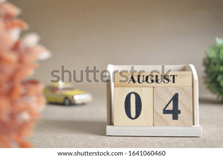 August 4, Date design in natural concept.