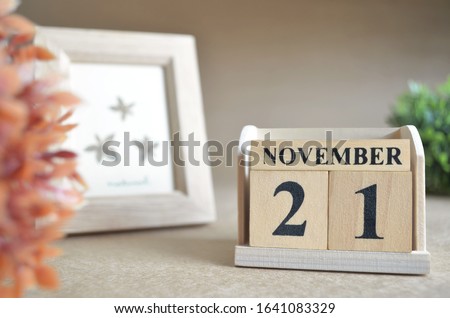 November 21, Date design in natural concept.