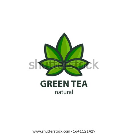 Tea leaf logo. Vector illustration label template for tea. isolated background