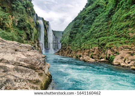 Background Images ,River and waterfall Tamul in San Luis Potosí, Mexico
