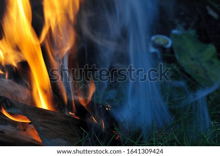 Abstract fire flame on dark background