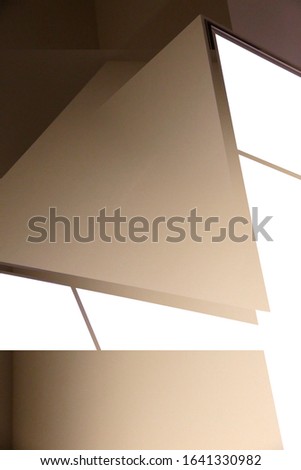 Collage photo of wall corners and windows. Abstract modern architecture and interior design elements. Minimal geometric background with polygonal structure of surfaces and edges.