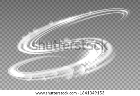 Abstract swirl trail. Transparent effect of spray, vortex and blizzard. Dynamic element for the design of washing powders, soaps, shampoos and liquid detergents