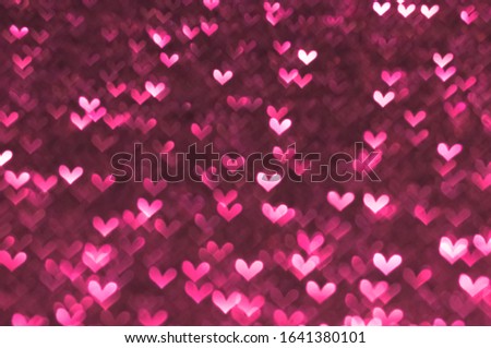 Festive Background with Heart Shaped Bokeh Effect