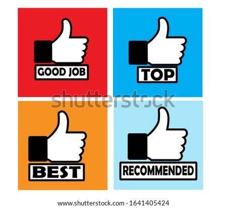 a set of thumb logos for good or best work