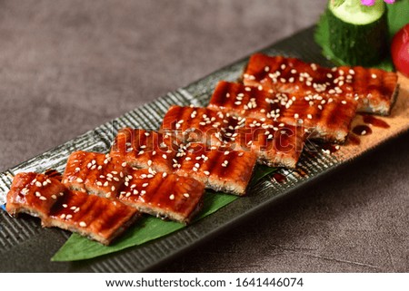 Delicious eel on the plate
