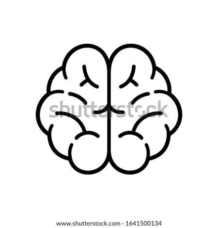 Simple Brain in Thin Line Style Icon Design Vector