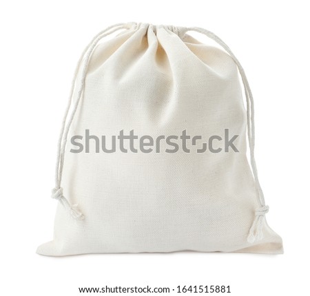 Full cotton eco bag isolated on white Royalty-Free Stock Photo #1641515881