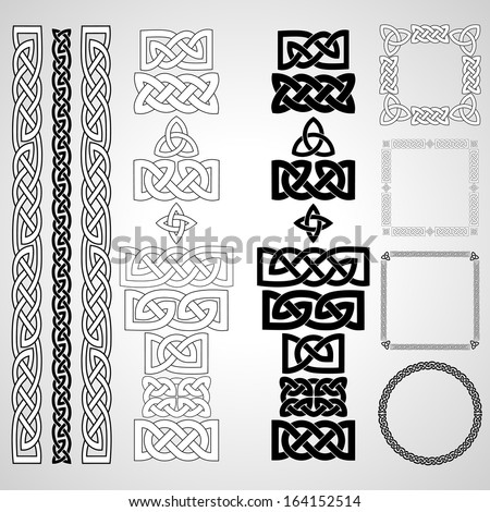 Celtic knots, patterns, frameworks. Vector illustration. Royalty-Free Stock Photo #164152514
