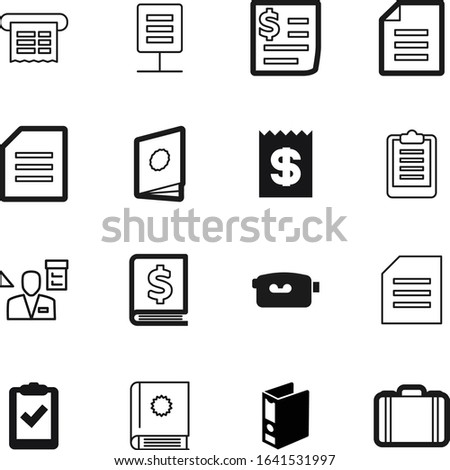 document vector icon set such as: quality, binder, media, logistic, network, archive, building, reports, set, camera, data, brief, home, case, movie, shop, clip, total, creative, purchase, buy