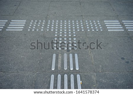 Sign symbol for blind people or vision disable made from Aluminum, build emboss to guide their step when walk 