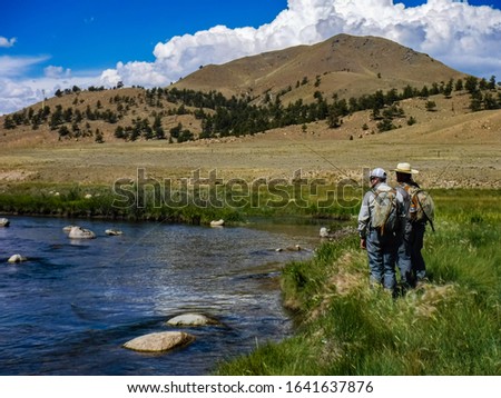A high plains trout stream in Colorado. Royalty-Free Stock Photo #1641637876