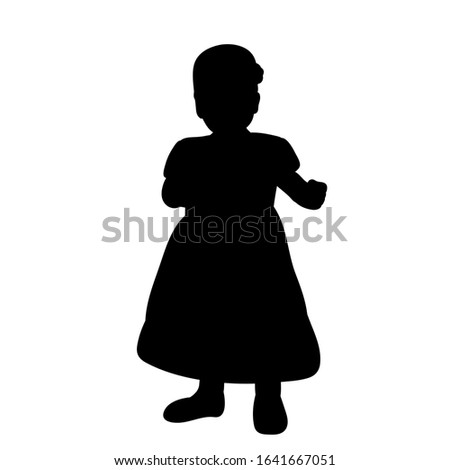 vector, isolated, black silhouette baby is walking