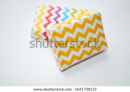 
little cute multi-colored boxes for birthday greetings