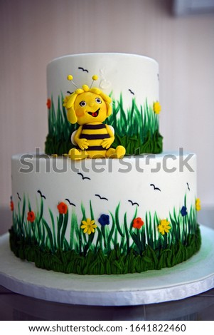 Beautifully decorated cake for birthdays, holidays and other celebrations.