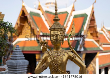Kinnorn statue  at Wat Phrasrirattana Sasadaram (Wat Phra Kaew) 
Bangkok ,Thailand