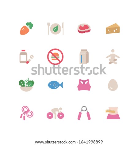 COLLECTION OF DIET FLAT ICONS