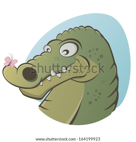 gently cartoon crocodile